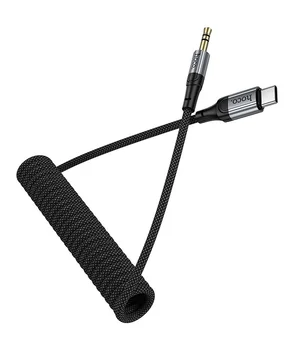 Аудіо кабель Aux Hoco UPA33B Nuevo (Type-C to AUX 3.5mm) (1.5m) Black