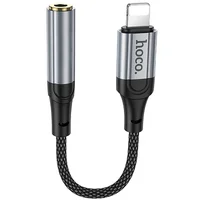 Аудио кабель Aux Hoco LS36A Fresh 3.5mm to Lightning (0.12m) Metal gray