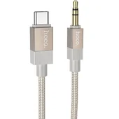 Аудио кабель Aux Hoco UPA32B Clever digital (Type-C to AUX 3.5mm) (1m) Gold