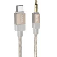Аудио кабель Aux Hoco UPA32B Clever digital (Type-C to AUX 3.5mm) (1m) Gold