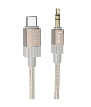 Аудіо кабель Aux Hoco UPA32B Clever digital (Type-C to AUX 3.5mm) (1m) Gold