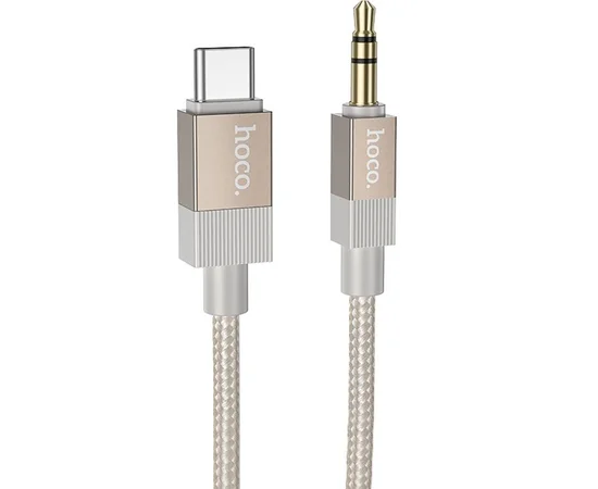 Аудио кабель Aux Hoco UPA32B Clever digital (Type-C to AUX 3.5mm) (1m) Gold