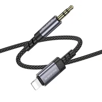 Аудио кабель Aux Borofone BL24 Graceful (Lightning to AUX 3.5mm) (1m) Metal grey