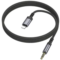 Аудио кабель Aux Borofone BL24 Graceful (Lightning to AUX 3.5mm) (1m) Metal grey