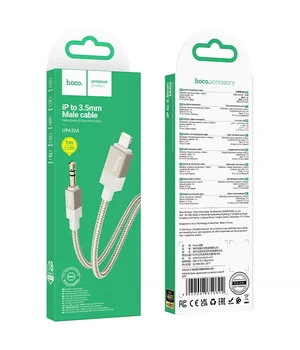 Аудіо кабель Aux Hoco UPA32A Clever digital (Lightning to AUX 3.5mm) (1m) Gold