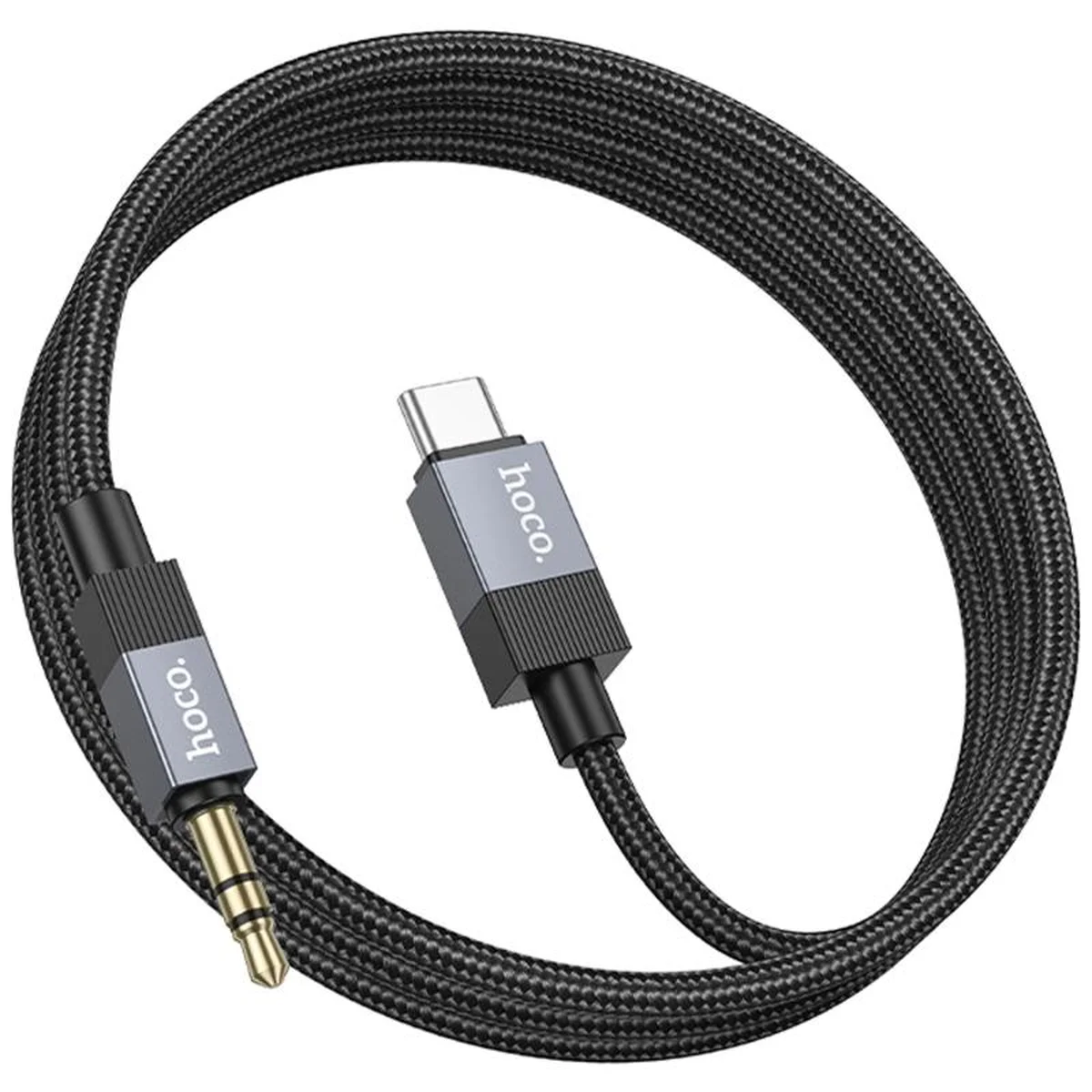 Аудио кабель Aux Hoco UPA32B Clever digital (Type-C to AUX 3.5mm) (1m) Black