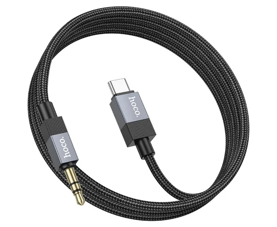 Аудио кабель Aux Hoco UPA32B Clever digital (Type-C to AUX 3.5mm) (1m) Black