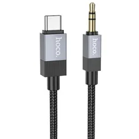 Аудио кабель Aux Hoco UPA32B Clever digital (Type-C to AUX 3.5mm) (1m) Black