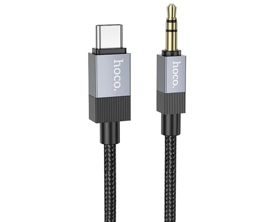 Аудио кабель Aux Hoco UPA32B Clever digital (Type-C to AUX 3.5mm) (1m) Black