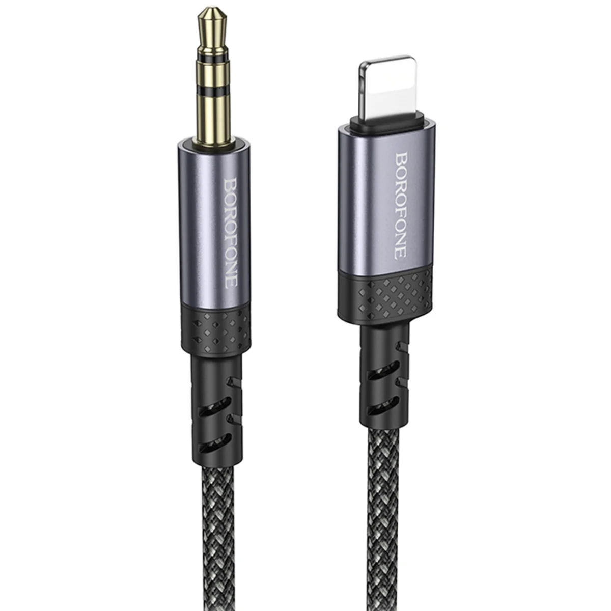 Аудио кабель Aux Borofone BL24 Graceful (Lightning to AUX 3.5mm) (1m) Metal grey