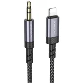 Аудио кабель Aux Borofone BL24 Graceful (Lightning to AUX 3.5mm) (1m) Metal grey