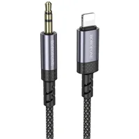 Аудио кабель Aux Borofone BL24 Graceful (Lightning to AUX 3.5mm) (1m) Metal grey