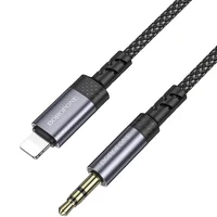 Аудио кабель Aux Borofone BL24 Graceful (Lightning to AUX 3.5mm) (1m) Metal grey