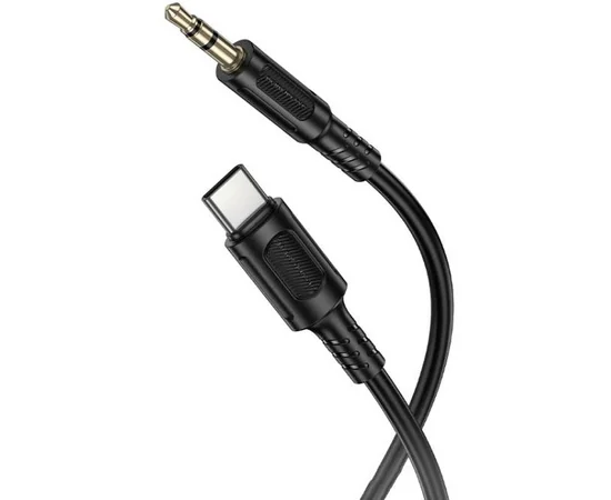 Аудіо кабель Aux Borofone BL25B Nice (Type-C to AUX 3.5mm) (1m) Black
