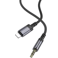 Аудио кабель Aux Borofone BL24 Graceful (Lightning to AUX 3.5mm) (1m) Metal grey