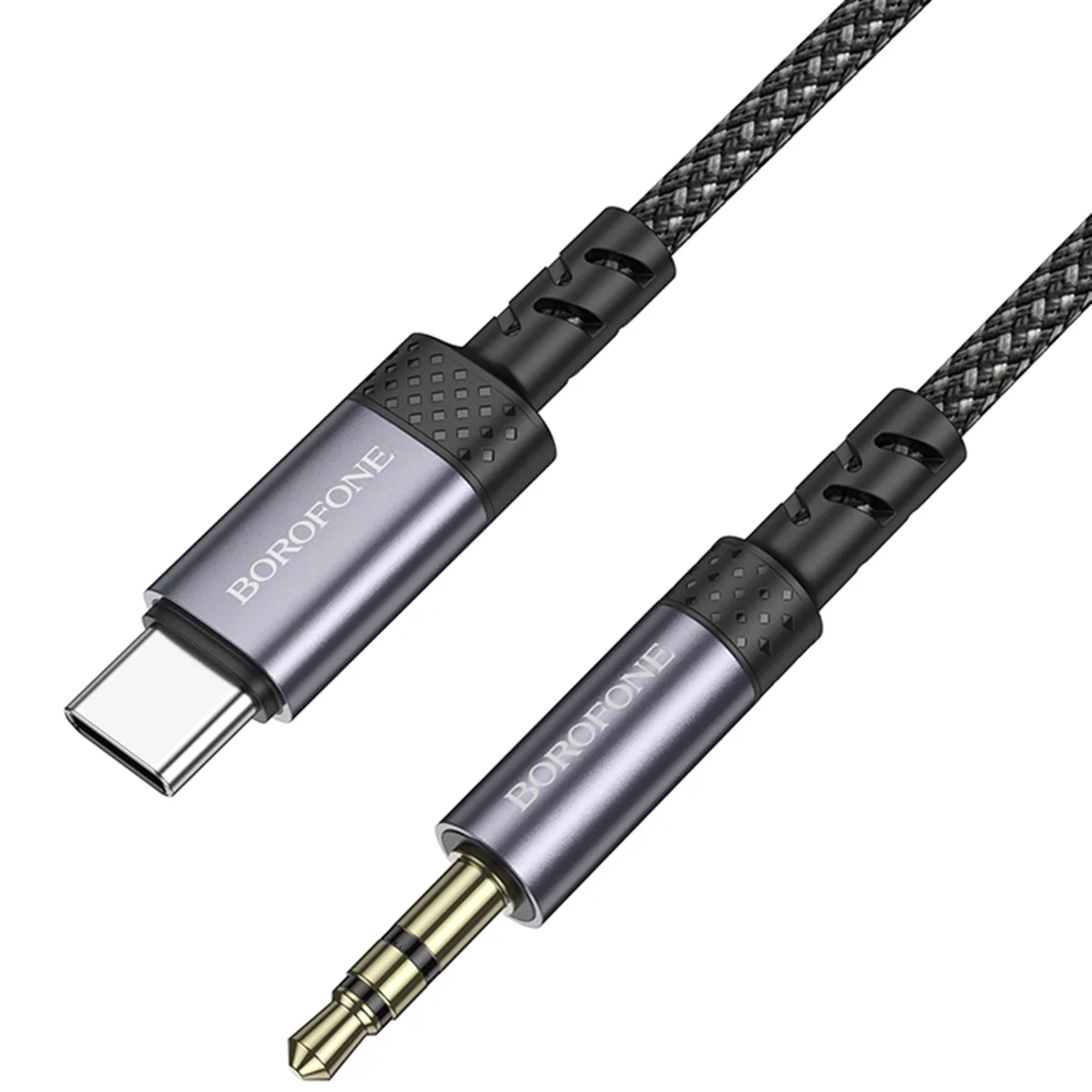 Аудио кабель Aux Borofone BL24 Graceful Type-C to AUX 3.5mm) (1m) Metal grey