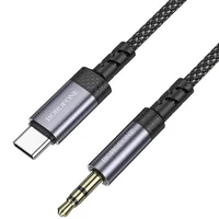 Аудио кабель Aux Borofone BL24 Graceful Type-C to AUX 3.5mm) (1m) Metal grey