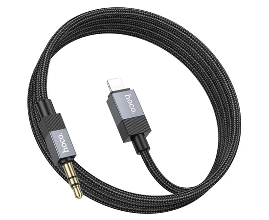 Аудио кабель Aux Hoco UPA32A Clever digital (Lightning to AUX 3.5mm) (1m) Black