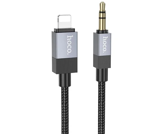Аудио кабель Aux Hoco UPA32A Clever digital (Lightning to AUX 3.5mm) (1m) Black