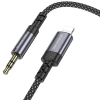 Аудио кабель Aux Borofone BL24 Graceful (Lightning to AUX 3.5mm) (1m) Metal grey