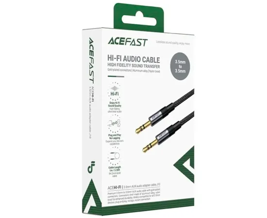 Аудио кабель Aux Acefast J10 (1m) Black