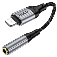Аудио кабель Aux Hoco LS36A Fresh 3.5mm to Lightning (0.12m) Metal gray