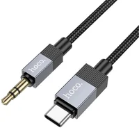 Аудио кабель Aux Hoco UPA32B Clever digital (Type-C to AUX 3.5mm) (1m) Black