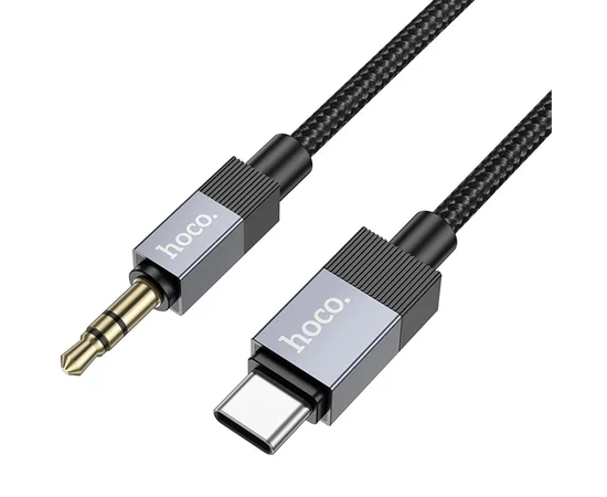 Аудио кабель Aux Hoco UPA32B Clever digital (Type-C to AUX 3.5mm) (1m) Black