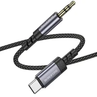 Аудио кабель Aux Borofone BL24 Graceful Type-C to AUX 3.5mm) (1m) Metal grey