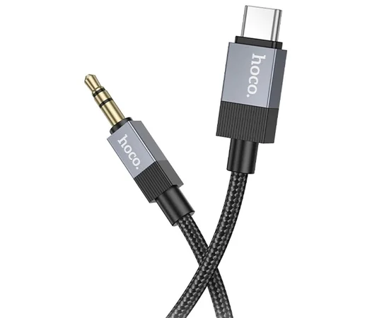 Аудио кабель Aux Hoco UPA32B Clever digital (Type-C to AUX 3.5mm) (1m) Black