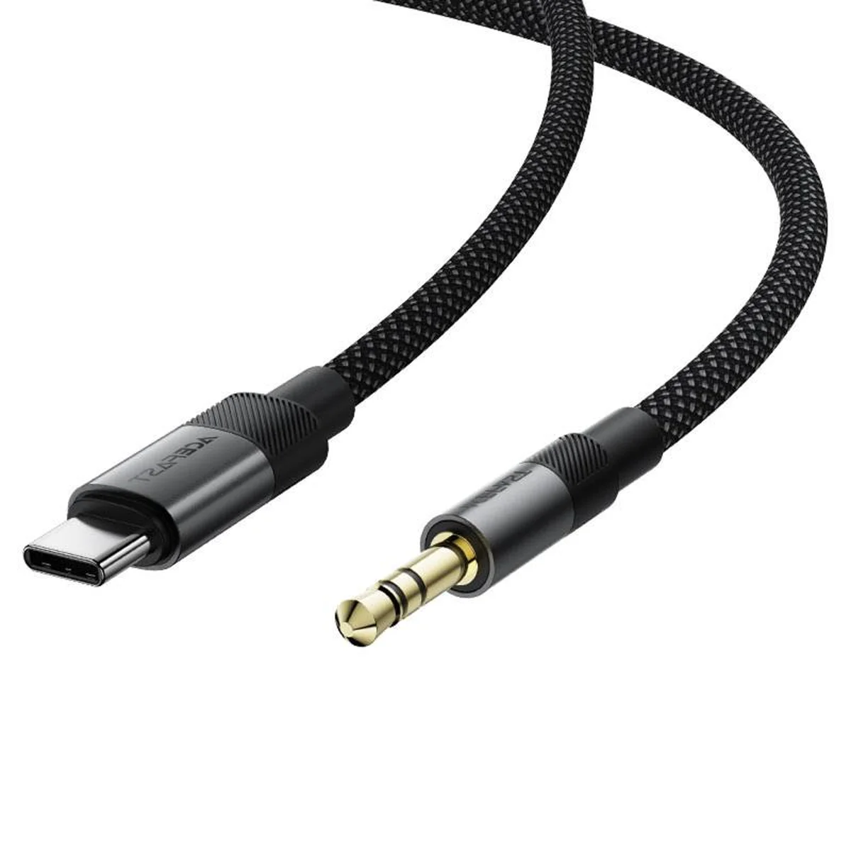 Аудіо кабель Aux Acefast J11 (Type-C to AUX 3.5mm plug) (1m) Black