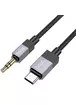 Аудио кабель Aux Hoco UPA32B Clever digital (Type-C to AUX 3.5mm) (1m) Black