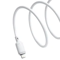 Дата кабель Baseus Silky Series OS Fast Charging USB to Lightning 2.4A (2m) (P1037770) Moon White