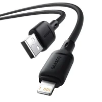 Дата кабель Baseus Silky Series OS Fast Charging USB to Lightning 2.4A (1m) (P1037770) Cluster Black
