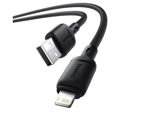 Дата кабель Baseus Silky Series OS Fast Charging USB to Lightning 2.4A (1m) (P1037770) Cluster Black