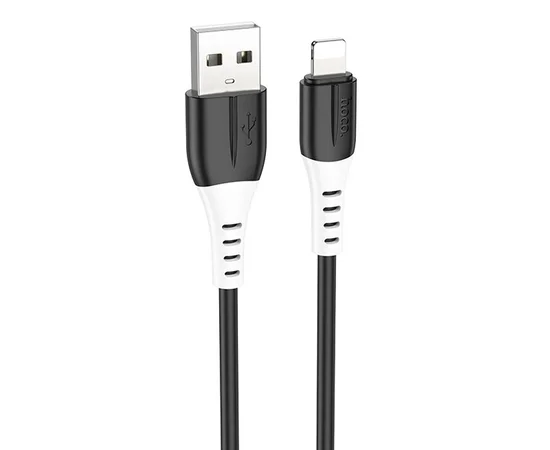 Дата кабель Hoco X82 Silicone USB to Lightning 2.4A (1m) Black