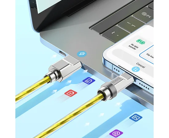 Дата кабель Hoco U113 Solid 2.4A USB to Lightning (1m) Gold