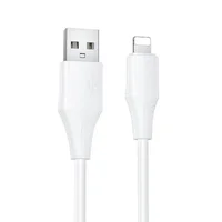 Дата кабель Hoco X124 Bien silicone USB to Lightning 2.4A (1m) White