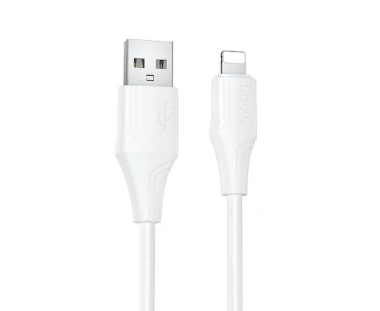 Дата кабель Hoco X124 Bien silicone USB to Lightning 2.4A (1m) White