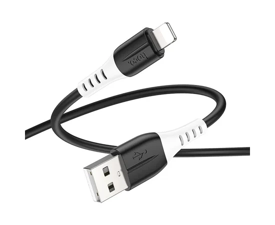 Дата кабель Hoco X82 Silicone USB to Lightning 2.4A (1m) Black