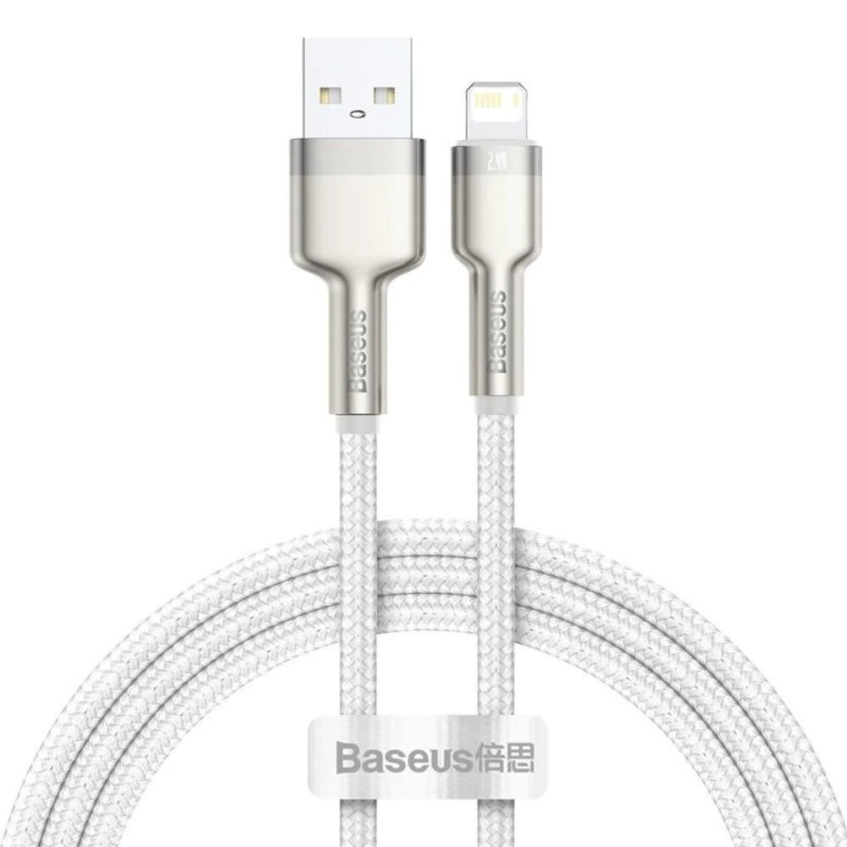 Дата кабель Baseus Cafule Series Metal USB to Lightning 2.4A (2m) (CALJK-B0) White