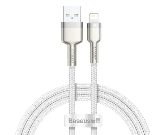 Дата кабель Baseus Cafule Series Metal USB to Lightning 2.4A (2m) (CALJK-B0) White