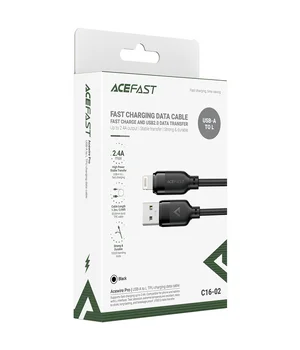 Дата кабель Acefast C16-02 USB to Lightning 2.4A (1.2m) Black