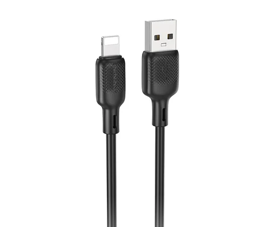 Дата кабель Borofone BX113 Lenny USB to Lightning 2.4A (3m) Black