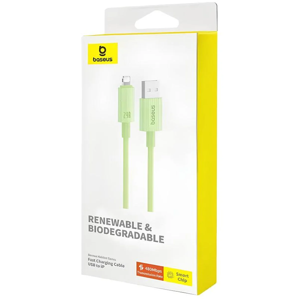 Дата кабель Baseus Habitat Series Fast Charging USB to Lightning 2.4A (1m) (P10360200421-0) Natural Green