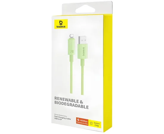 Дата кабель Baseus Habitat Series Fast Charging USB to Lightning 2.4A (1m) (P10360200421-0) Natural Green