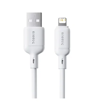Дата кабель Baseus Silky Series OS Fast Charging USB to Lightning 2.4A (2m) (P1037770) Moon White