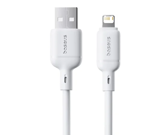 Дата кабель Baseus Silky Series OS Fast Charging USB to Lightning 2.4A (2m) (P1037770) Moon White