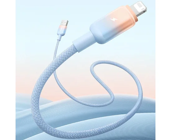 Дата кабель Baseus Discolor Series Fast Charging USB to Lightning 2.4A (1m) (P10374900) Galaxy Blue