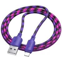 Дата кабель Hoco X116 Meridian USB to Lightning 2.4A (1m) Gradient Purple Mix